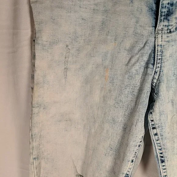 Jeaniologie Acid Wash Blue Denim High Rise Skinny Jeans Distressed Women's 14 - Picture 4 of 16